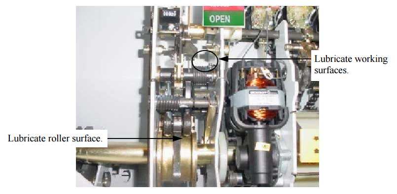 Circuit breaker operating mechanism lubrication.