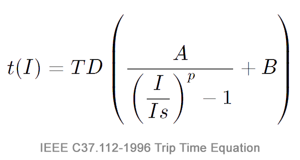 IEEE C37.112-1996 Equation for Trip Time